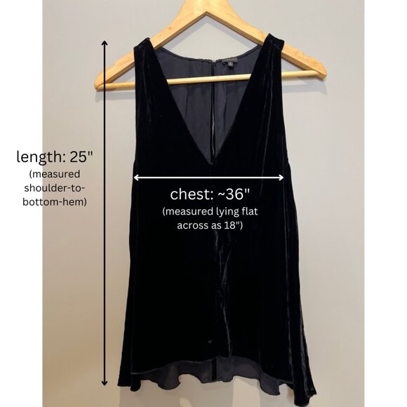 Babaton (Aritzia) - Black Velvet Sleeveless V-neck Blouse Top - size XS - Picture 2 of 5